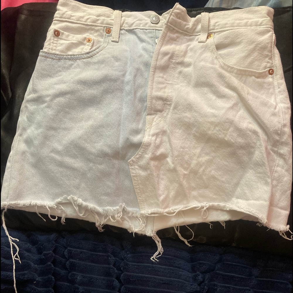 Two tone levi high waisted skirt